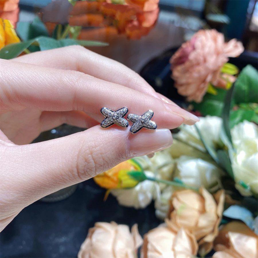 [Love Lucky]JEUX DE SILVER DIAMOND EARRINGS