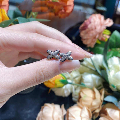 [Love Lucky]JEUX DE SILVER DIAMOND EARRINGS