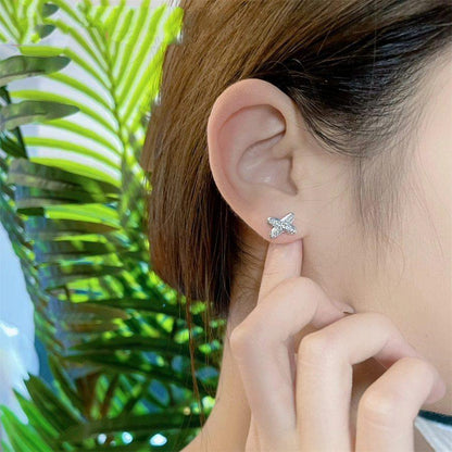 [Love Lucky]JEUX DE SILVER DIAMOND EARRINGS