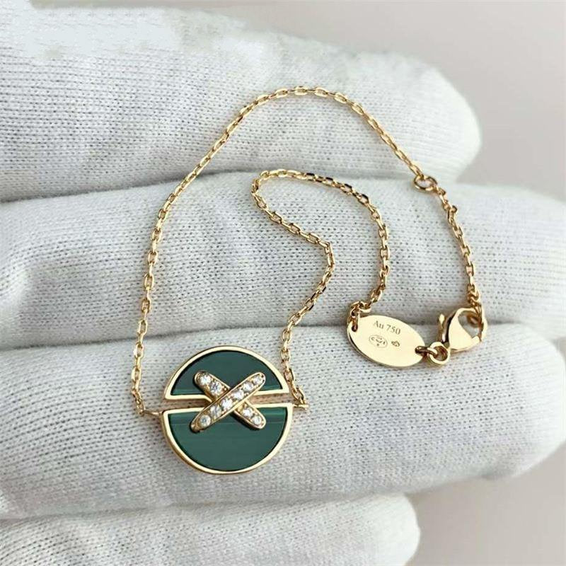 [Love Lucky]JEUX DE BRACELET MALACHITE PINK GOLD DIAMONDS