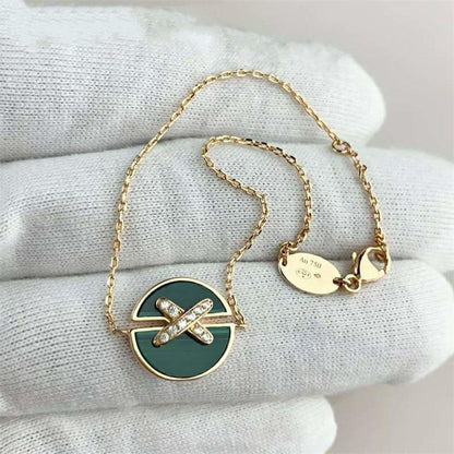 [Love Lucky]JEUX DE BRACELET MALACHITE PINK GOLD DIAMONDS