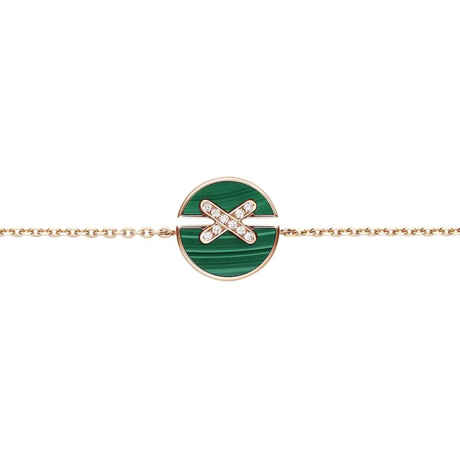 [Love Lucky]JEUX DE BRACELET MALACHITE PINK GOLD DIAMONDS