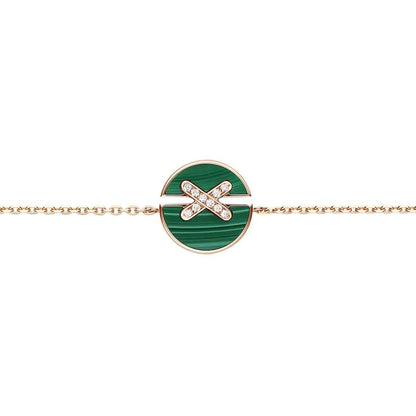 [Love Lucky]JEUX DE BRACELET MALACHITE PINK GOLD DIAMONDS