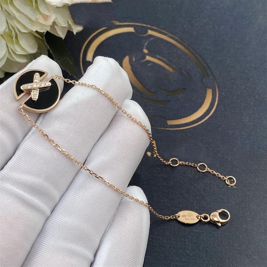 [Love Lucky]JEUX DE BRACELET ONYX PINK GOLD DIAMOND