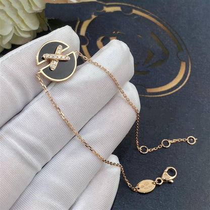 [Love Lucky]JEUX DE BRACELET ONYX PINK GOLD DIAMOND