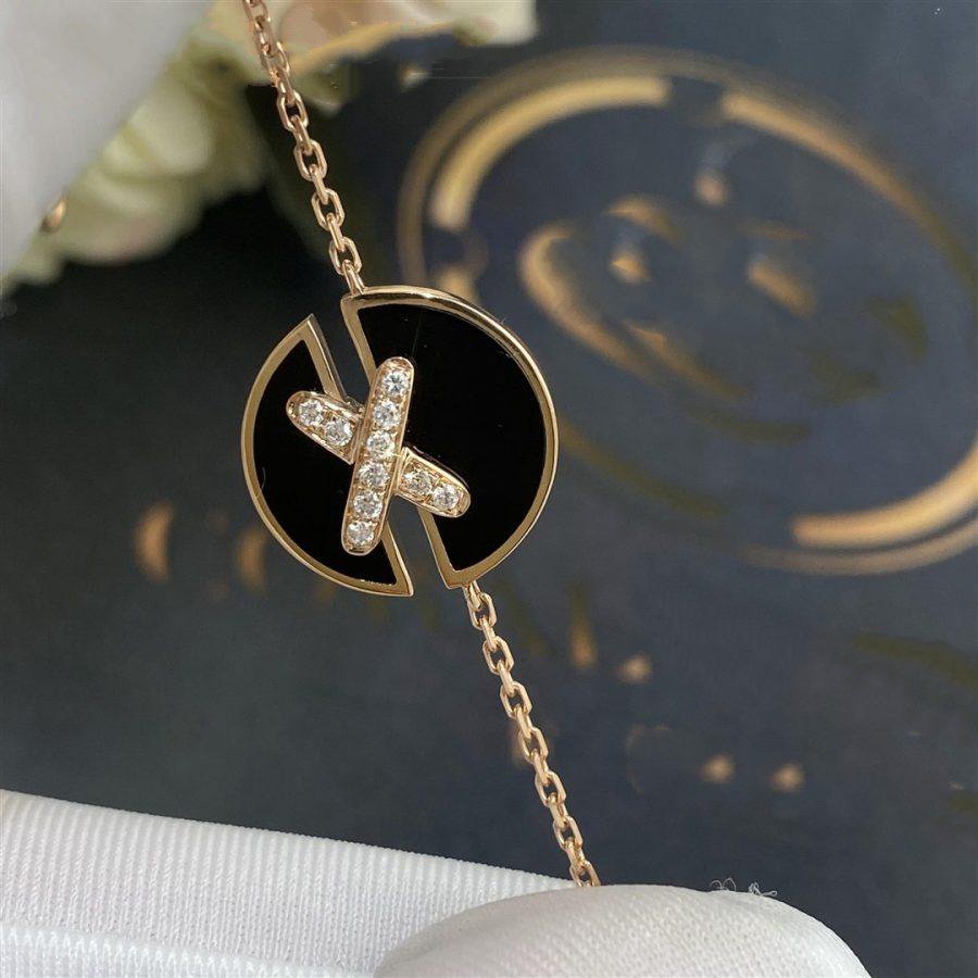 [Love Lucky]JEUX DE BRACELET ONYX PINK GOLD DIAMOND
