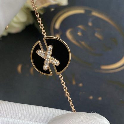 [Love Lucky]JEUX DE BRACELET ONYX PINK GOLD DIAMOND