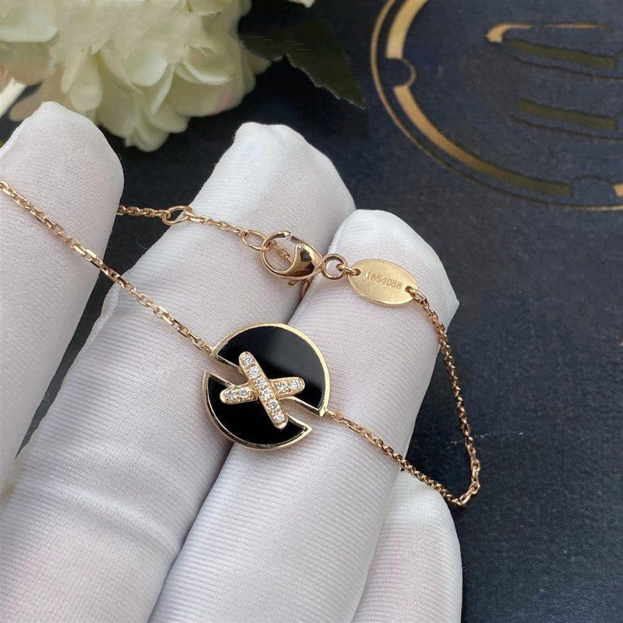 [Love Lucky]JEUX DE BRACELET ONYX PINK GOLD DIAMOND