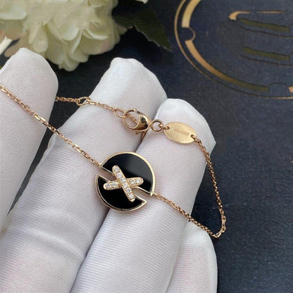 [Love Lucky]JEUX DE BRACELET ONYX PINK GOLD DIAMOND