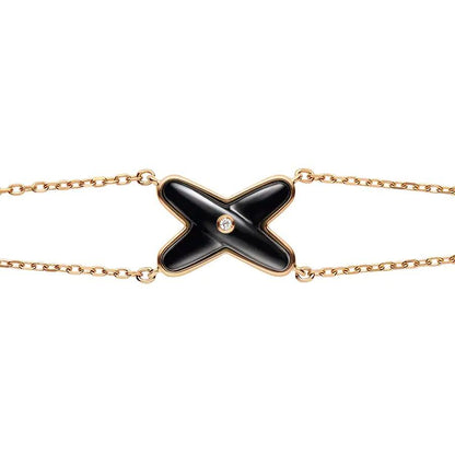 [Love Lucky]JEUX BRACELET ONYX PINK GOLD 1 DIAMOND