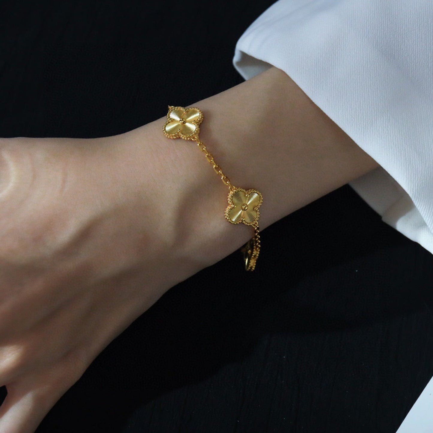 [Love Lucky]CLOVER 5 FLOWERS LASER BRACELET