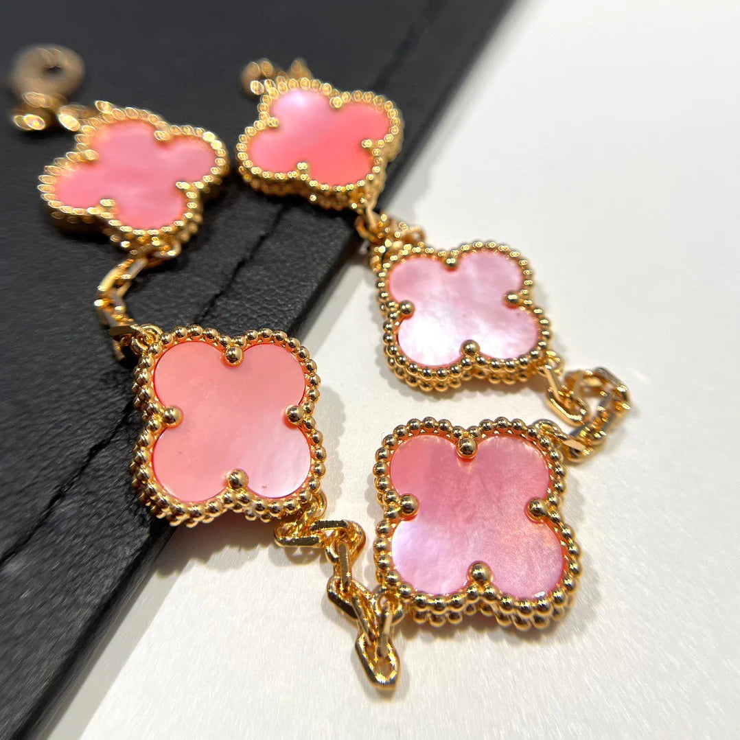 [Love Lucky]CLOVER 5 PINK MOP BRACELET