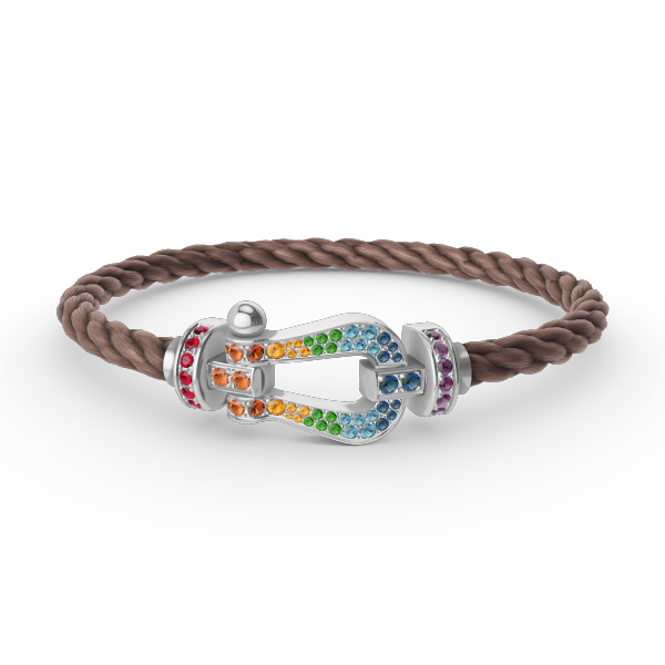 [Love Lucky]FORC LARGE HORSESHOE  COLORED DIAMOND BRACELET SILVER