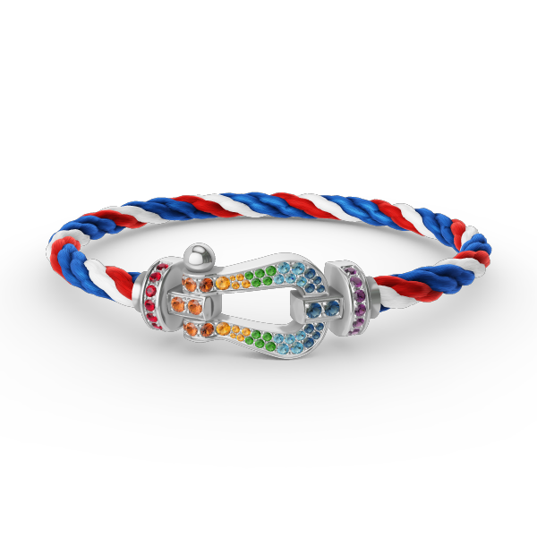 [Love Lucky]FORC LARGE HORSESHOE  COLORED DIAMOND BRACELET SILVER
