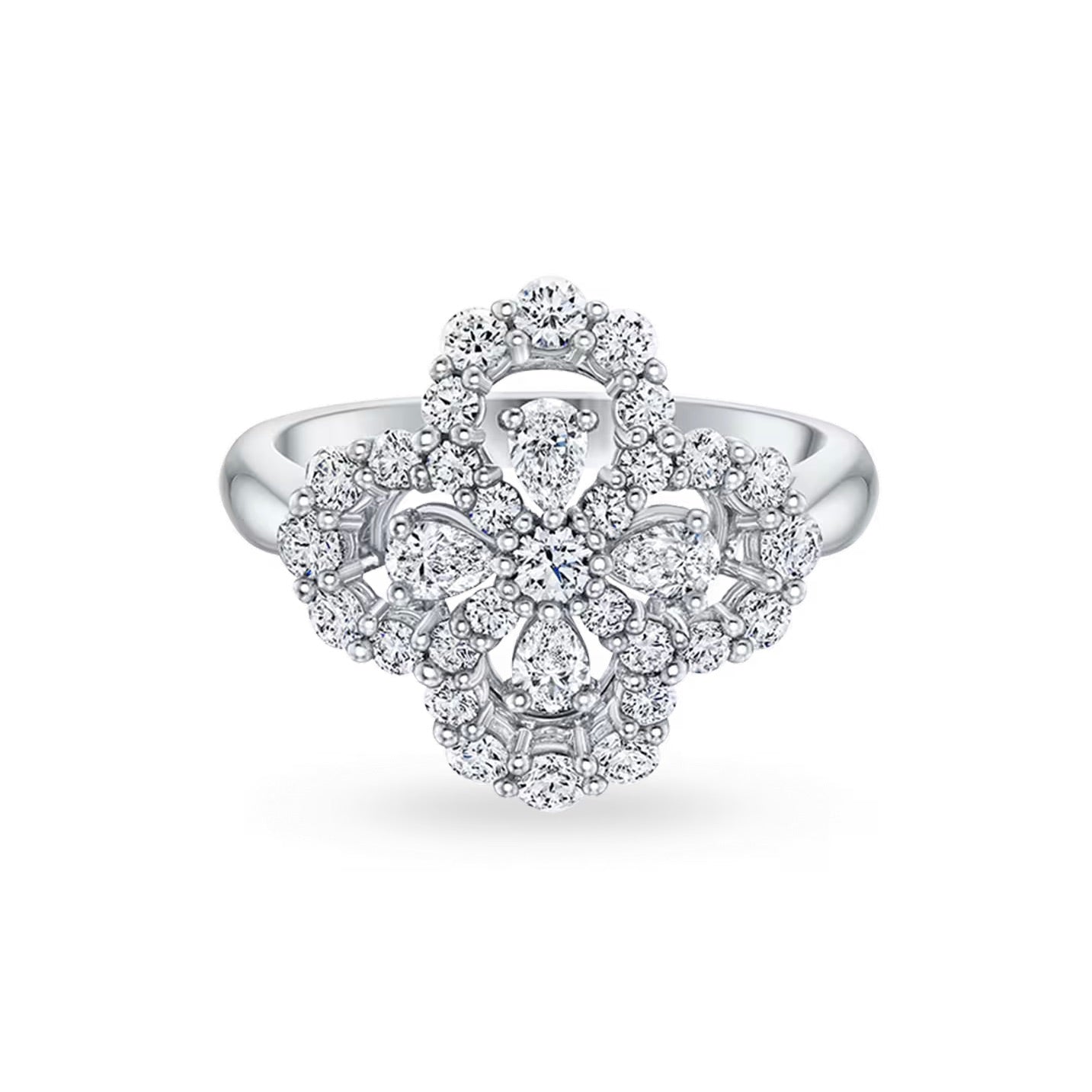 [Love Lucky]LOOP RING FULL MOTIF DIAMOND 16MM SILVE