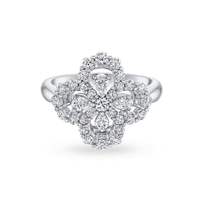 [Love Lucky]LOOP RING FULL MOTIF DIAMOND 16MM SILVE