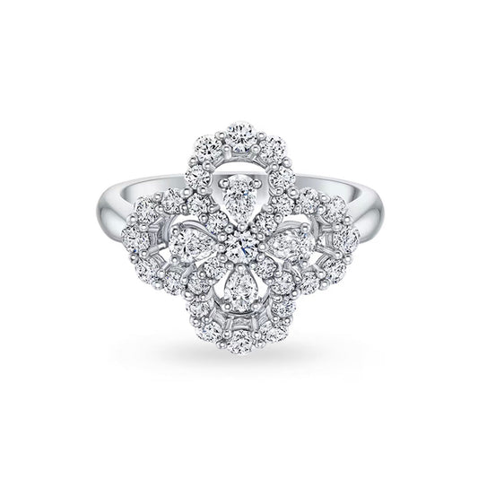 [Love Lucky]LOOP RING FULL MOTIF DIAMOND 16MM SILVE