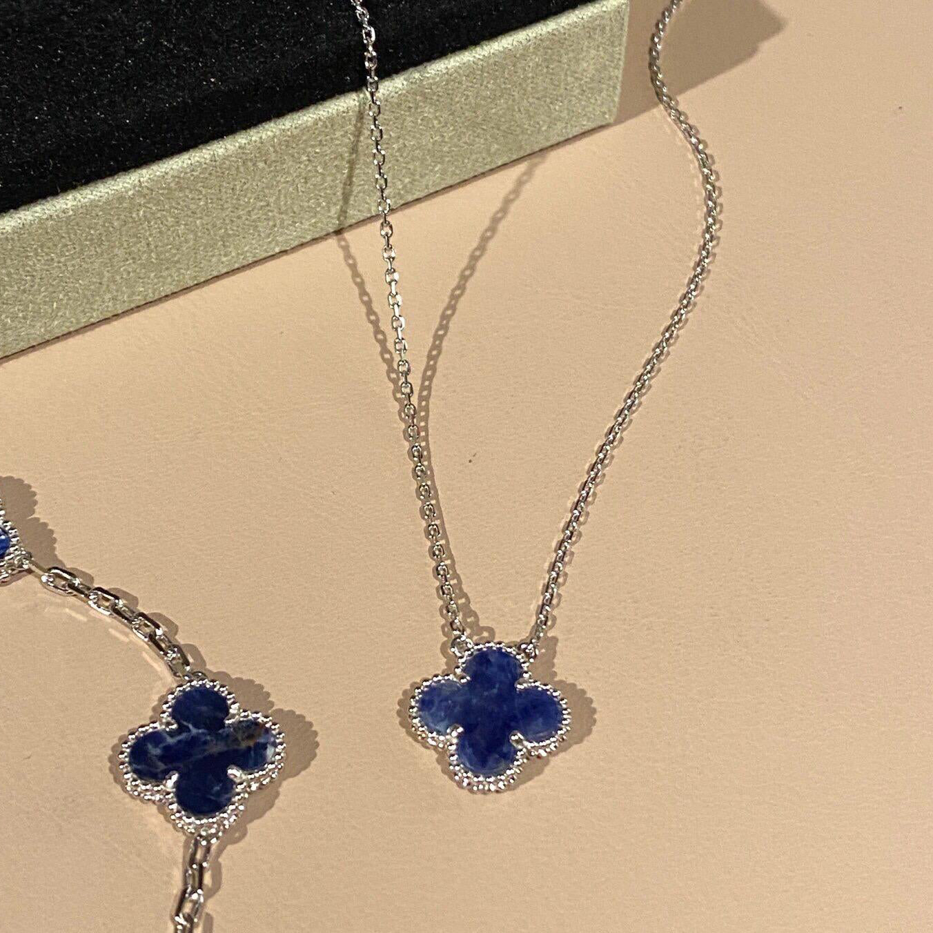 [Love Lucky]CLOVER 15MM PIETERSITE NECKLACE SILVER