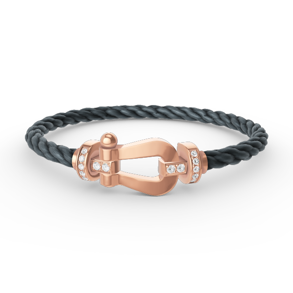 [Love Lucky]FORCE LARGE HORSESHOE HALF DIAMOND BRACELET ROSE GOLD