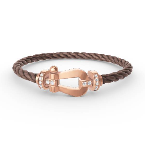 [Love Lucky]FORCE LARGE HORSESHOE HALF DIAMOND BRACELET ROSE GOLD