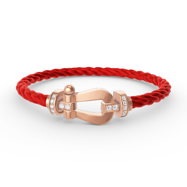 [Love Lucky]FORCE LARGE HORSESHOE HALF DIAMOND BRACELET ROSE GOLD