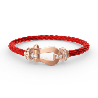 [Love Lucky]FORCE LARGE HORSESHOE HALF DIAMOND BRACELET ROSE GOLD