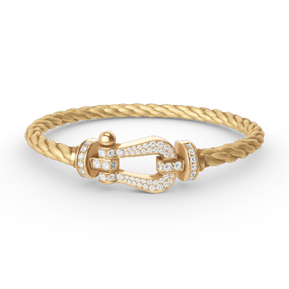 [Love Lucky]FORCE LARGE HORSESHOE FULL DIAMOND BRACELET GOLD