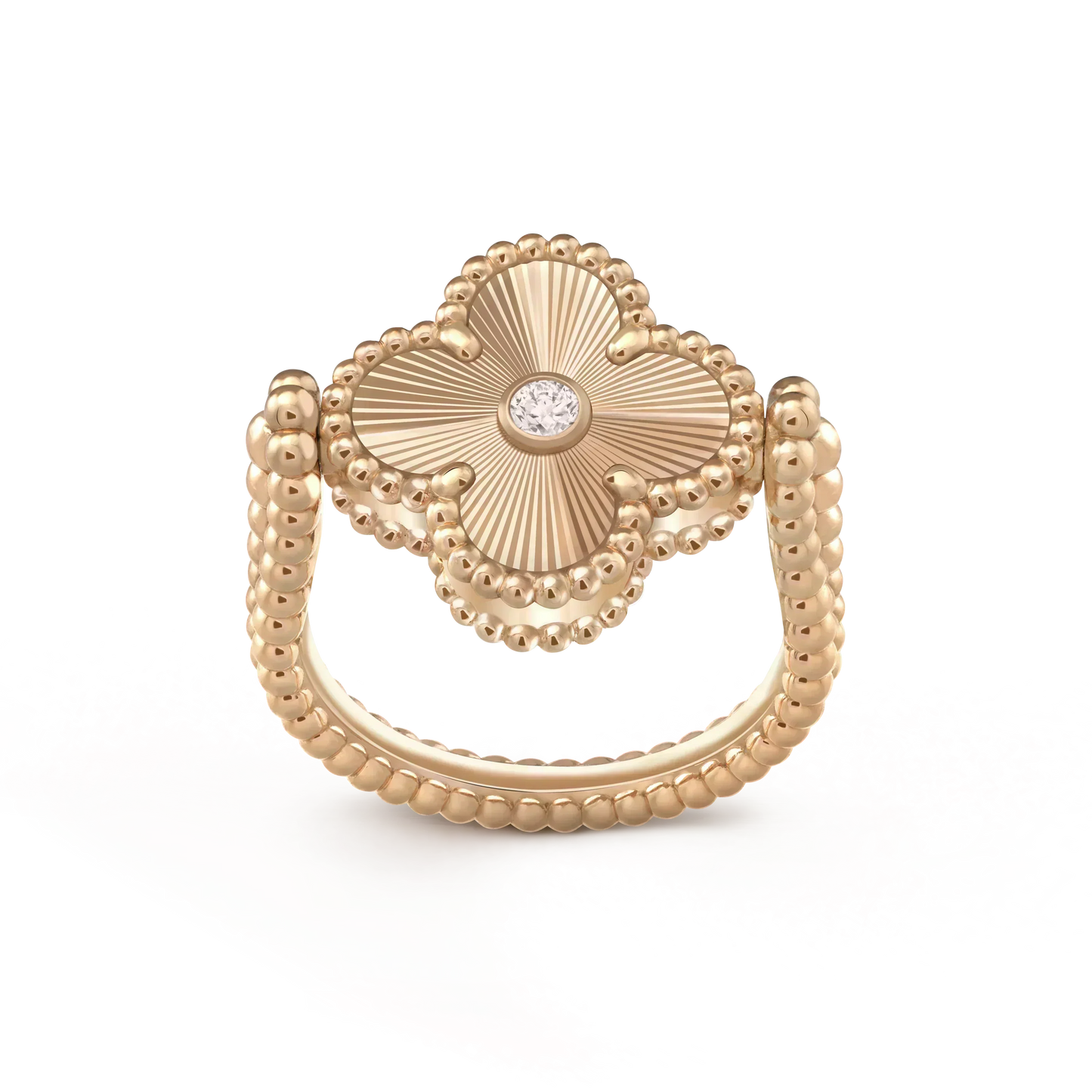 [Love Lucky]CLOVER RIVERSIBLE ROSE GOLD RING