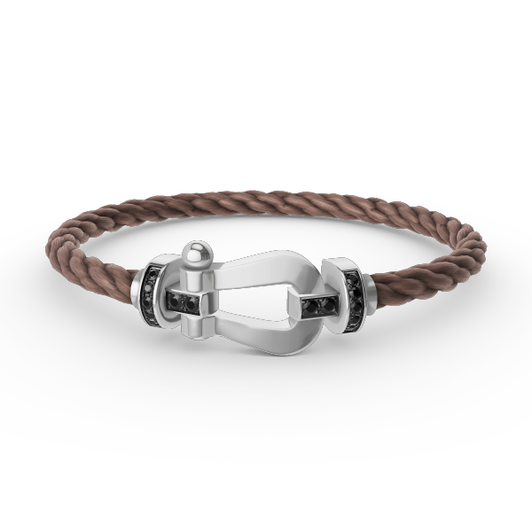 [Love Lucky]FORCE LARGE HORSESHOE BLACK DIAMOND BRACELET SILVER