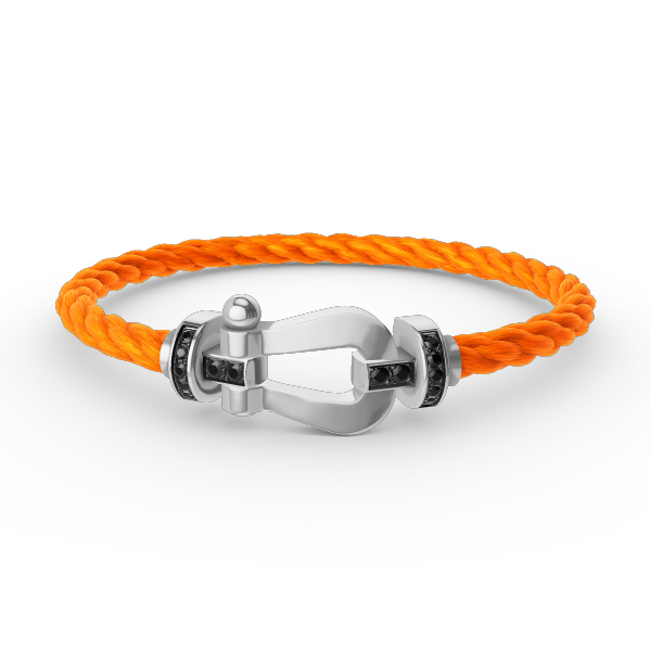 [Love Lucky]FORCE LARGE HORSESHOE BLACK DIAMOND BRACELET SILVER