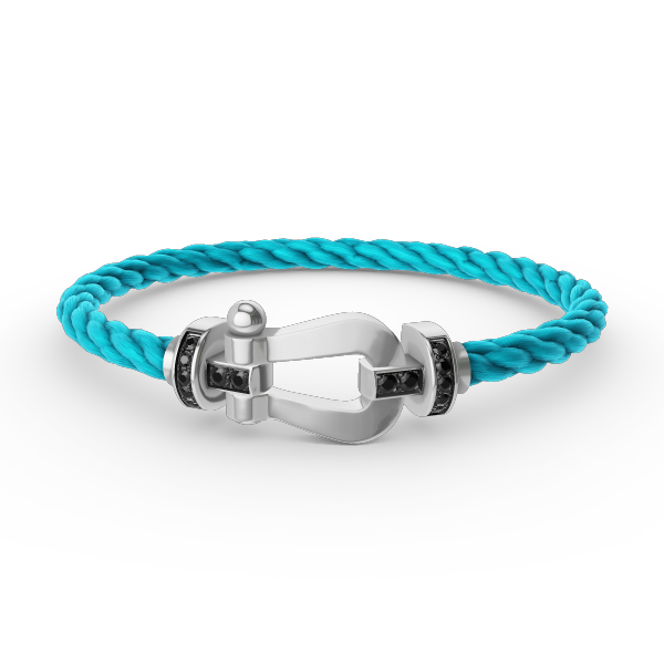 [Love Lucky]FORCE LARGE HORSESHOE BLACK DIAMOND BRACELET SILVER
