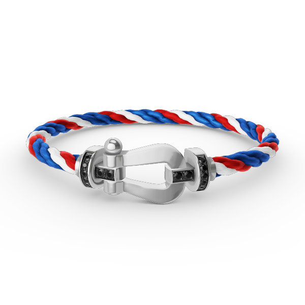 [Love Lucky]FORCE LARGE HORSESHOE BLACK DIAMOND BRACELET SILVER
