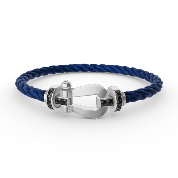 [Love Lucky]FORCE LARGE HORSESHOE BLACK DIAMOND BRACELET SILVER