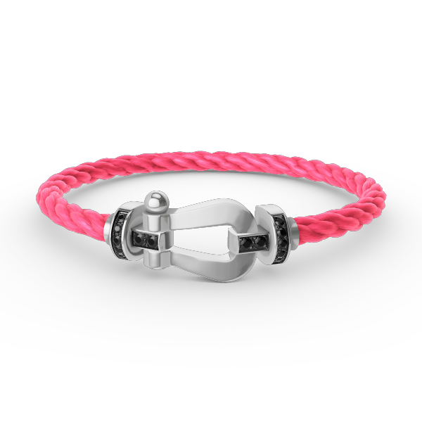 [Love Lucky]FORCE LARGE HORSESHOE BLACK DIAMOND BRACELET SILVER