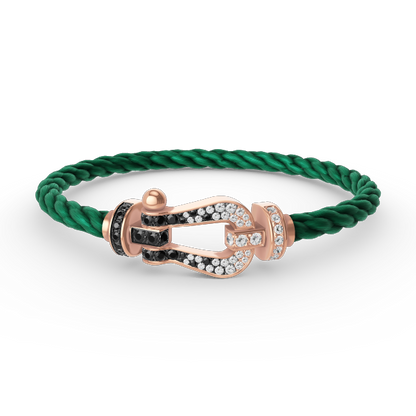 [Love Lucky]FORCE LARGE HORSESHOE BLACK WHITE DIAMOND BRACELET ROSE GOLD