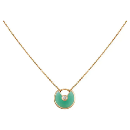 [Love Lucky]AMULETTE GOLD MALACHITE NECKLACE