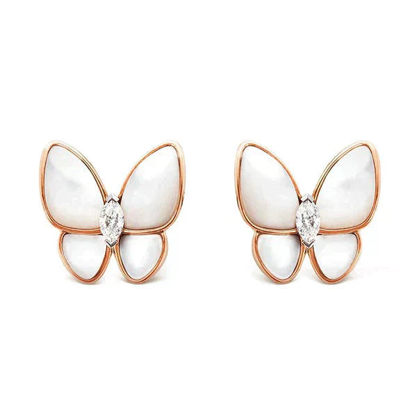 [Love Lucky]BUTTERFLY MOP DIAMOND EARRINGS