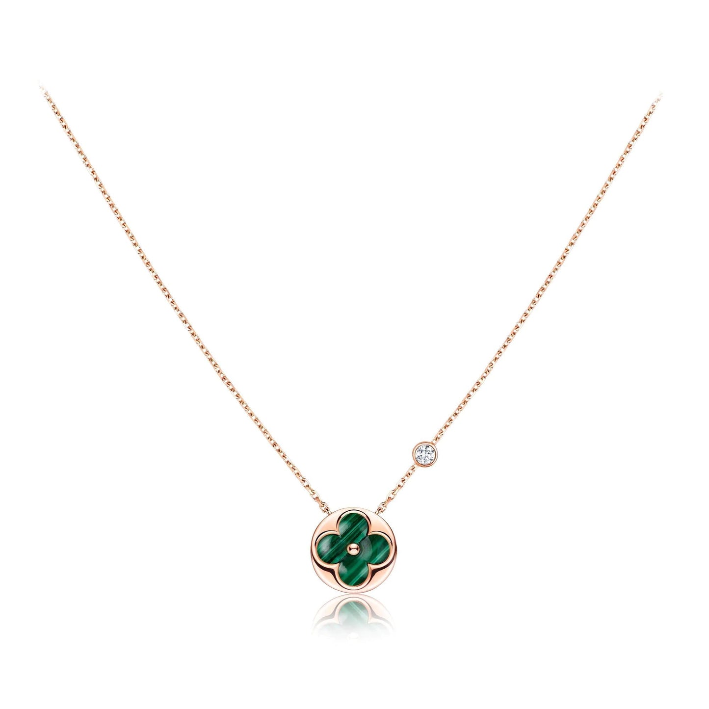 [Love Lucky]SUN PEDANT PINK GOLD 1 DIAMOND NECKLACE