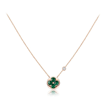 [Love Lucky]SUN PEDANT PINK GOLD 1 DIAMOND NECKLACE