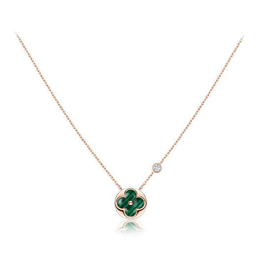[Love Lucky]SUN PEDANT PINK GOLD 1 DIAMOND NECKLACE