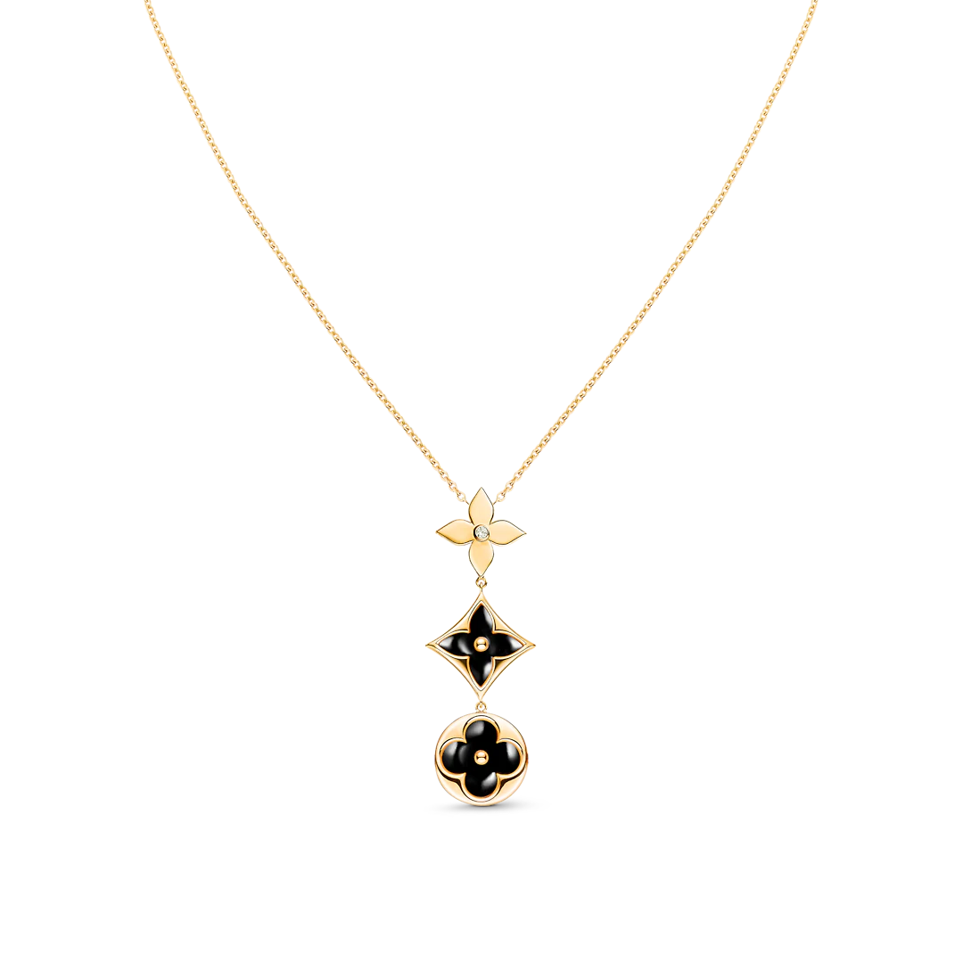 [Love Lucky]STAR AND SUN ONYX PINK GOLD NECKLACE