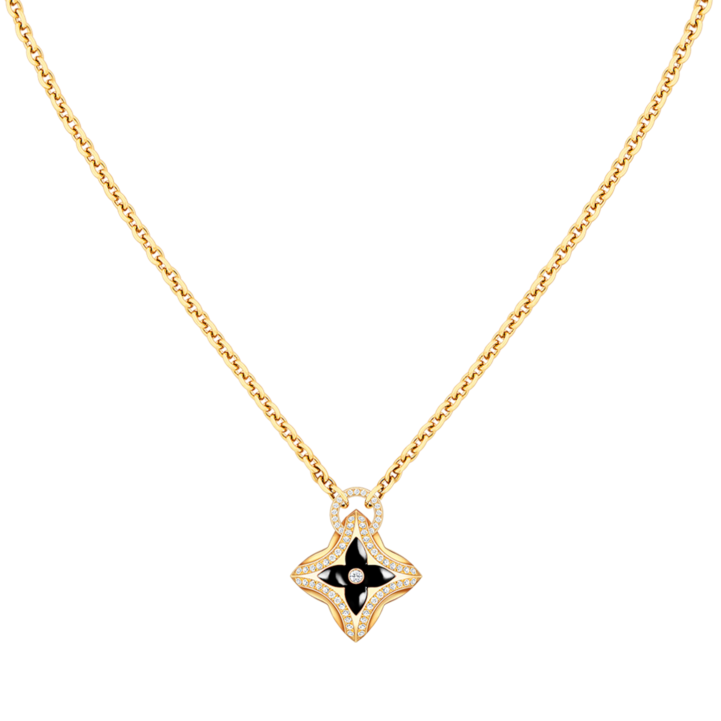 [Love Lucky]STAR PEDANT PINK GOLD DIAMOND NECKLACE