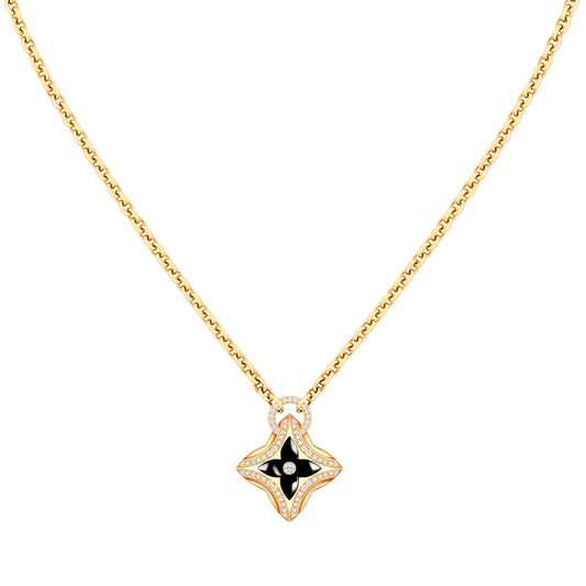 [Love Lucky]STAR PEDANT PINK GOLD DIAMOND NECKLACE