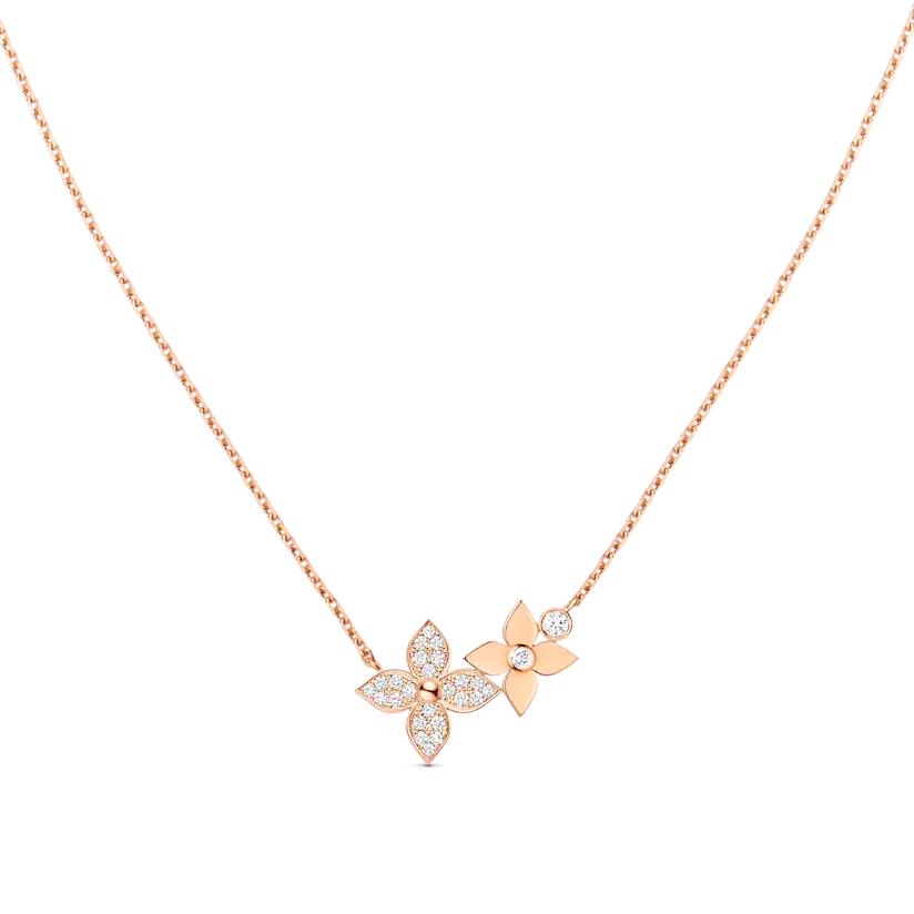 [Love Lucky]STAR BLOSSOM NECKLACE PINK GOLD DIAMONDS