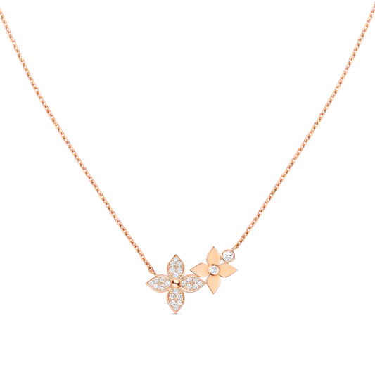[Love Lucky]STAR BLOSSOM NECKLACE PINK GOLD DIAMONDS