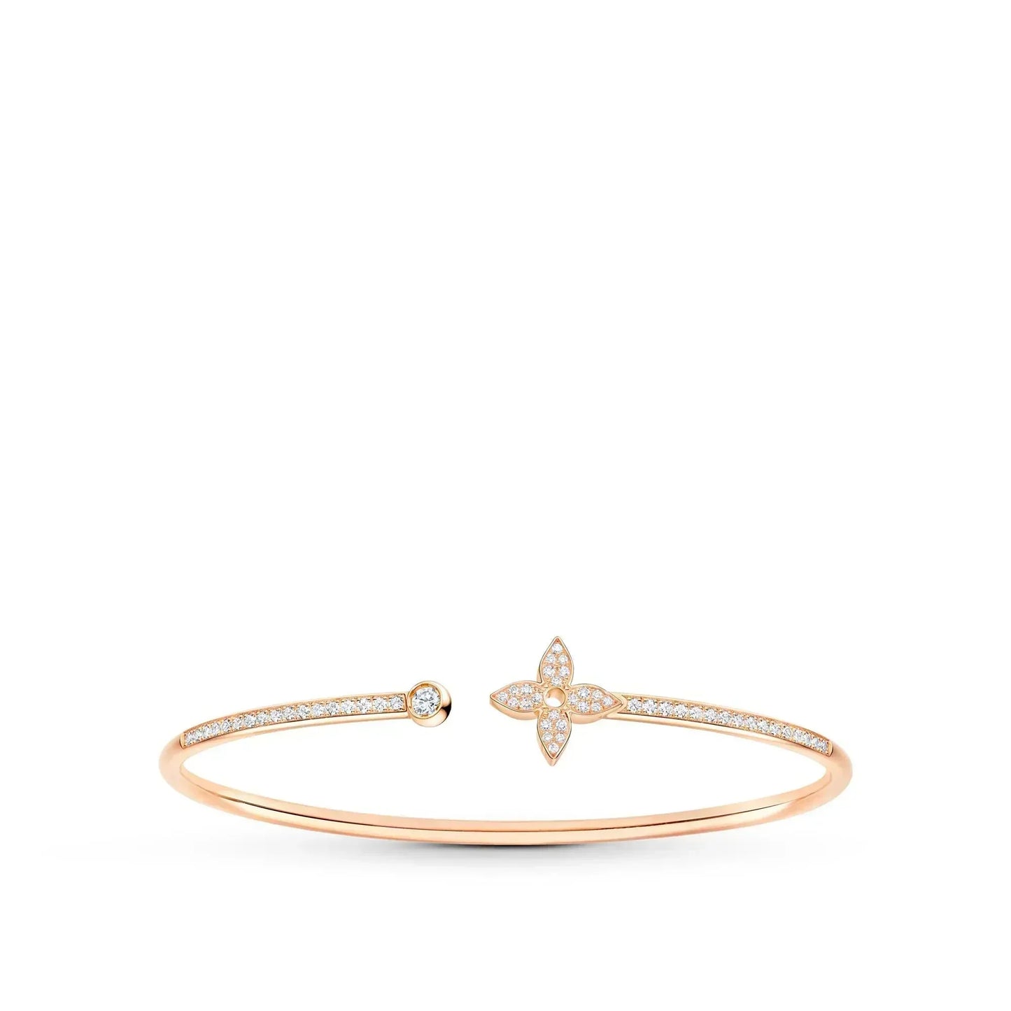 [Love Lucky]IDYLLE PINK GOLD OPEN BRACELET DIAMOND PAVED
