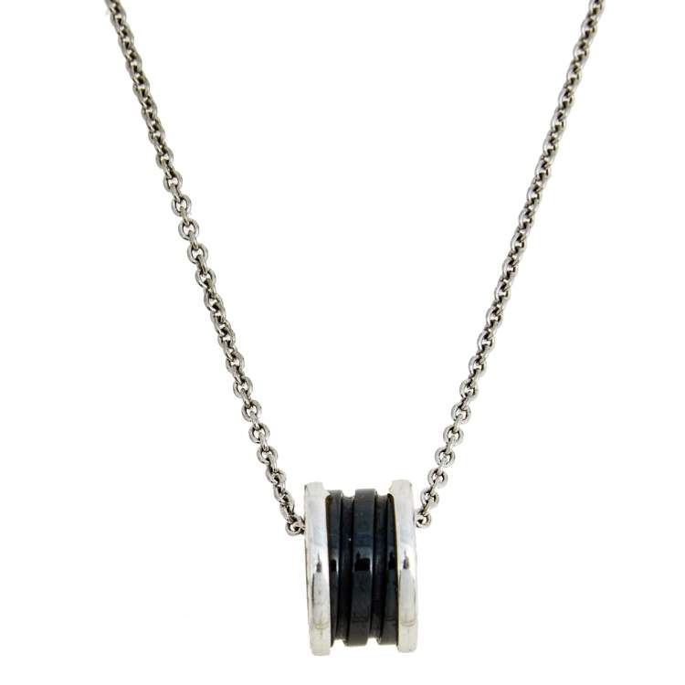 [Love Lucky]ZERO 1 BLACK CERAMIC SILVER NECKLACE