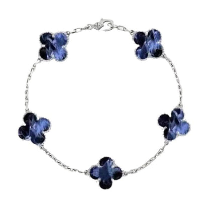 [Love Lucky]CLOVER 5 MOTIF PIETERSITE SILVER BRACELET