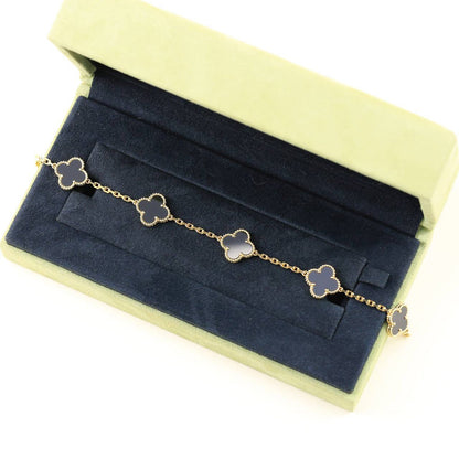 [Love Lucky]CLOVER  5 MOTIFS BLACK ONYX BRACELET