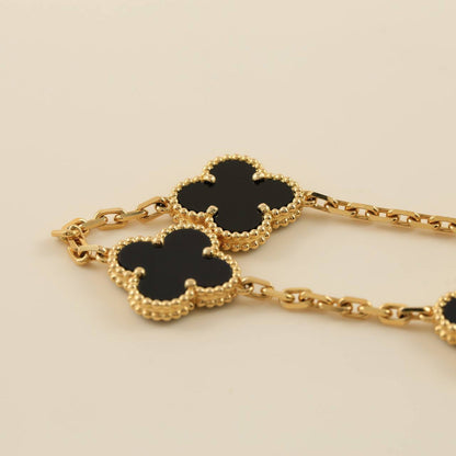 [Love Lucky]CLOVER  5 MOTIFS BLACK ONYX BRACELET